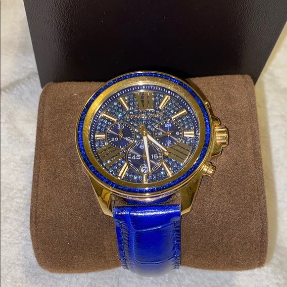 Michael Kors Watch Blue w/ Swarovski Crystal